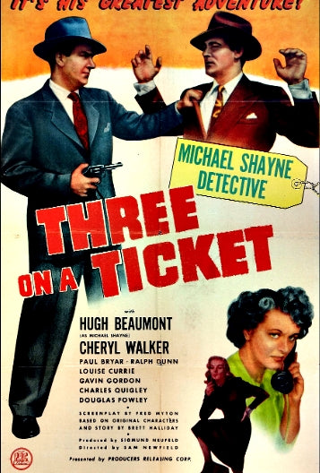 THREE ON A TICKET - MICHAEL SHAYNE - COLORIZED - 1947