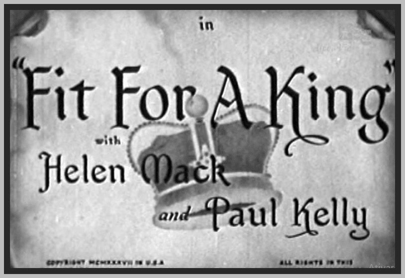 FIT FOR A KING - 1937 - JOE E. BROWN - RARE DVD