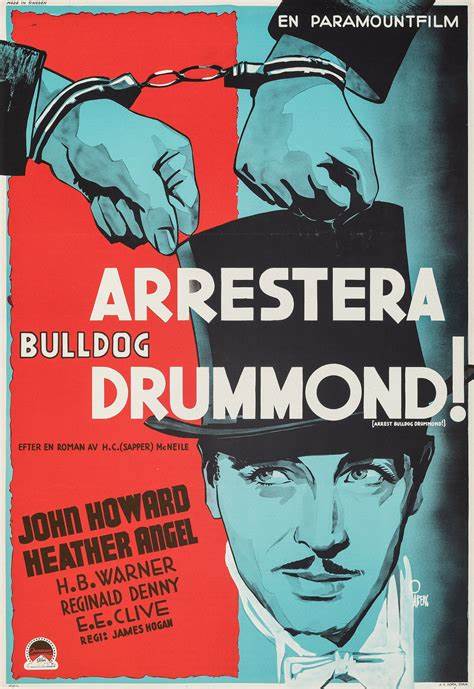 ARREST BULLDOG DRUMMOND - RARE COLORIZED - JOHN HOWARD - 1939