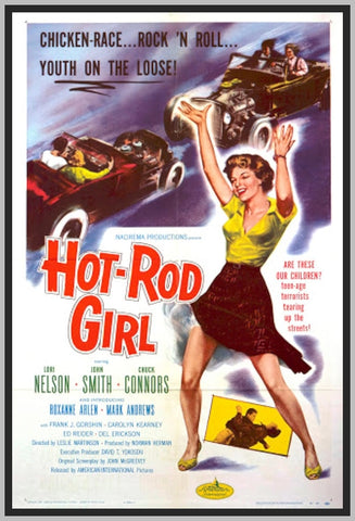 HOT ROD GIRL - COLORIZED - 1956 - LORI NELSON - RARE DVD