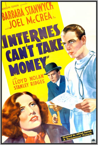 INTERNES CAN'T TAKE MONEY - COLORIZED - 1937 - JOEL MCCREA - RARE DVD