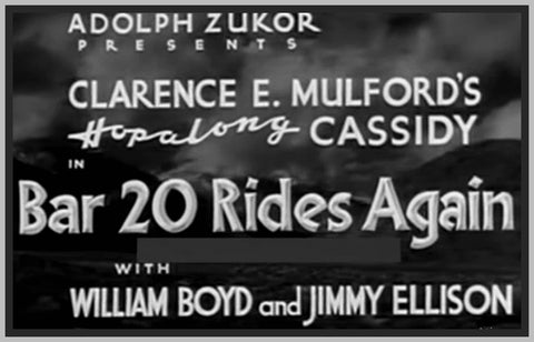 BAR 20 RIDES AGAIN - 1935 - WILLIAM BOYD - RARE DVD