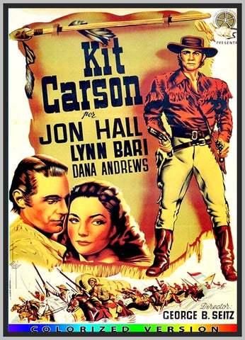 KIT CARSON - COLORIZED - 1940 - JON HALL, LYNN BARI - RARE DVD!