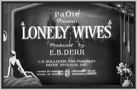 LONELY WIVES - 1931 - EDWARD EVERETT - RARE DVD