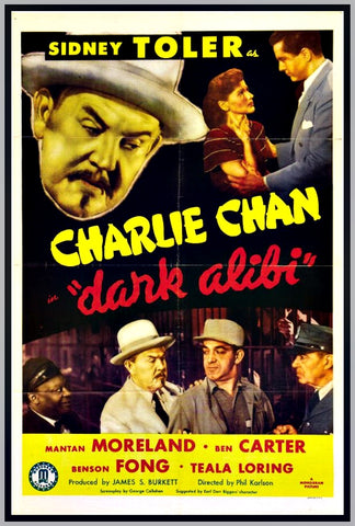 CHARLIE CHAN DARK ALIBI '46 - COLORIZED - SIDNEY TOLER - RARE DVD