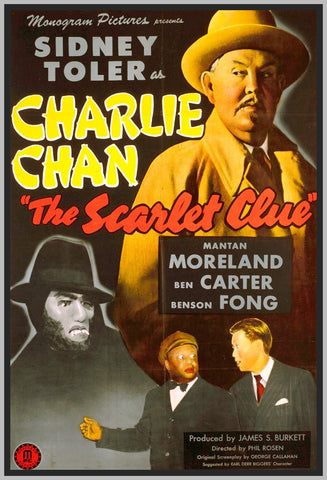 CHARLIE CHAN THE SCARLET CLUE - 1945 - COLORIZED - SIDNEY TOLER - RARE DVD