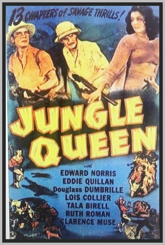 JUNGLE QUEEN - 1945 - EDWARD NORRIS - COLORIZED - RARE DVD