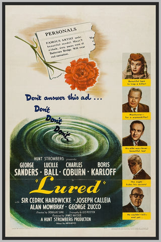 LURED - COLORIZED - 1947 - GEORGE SANDERS- RARE DVD