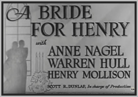 BRIDE FOR HENRY - 1937 - ANNE NAGEL - RARE DVD