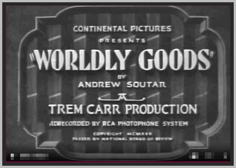 WORLDLY GOODS - 1930 - JAMES KIRKWOOD - RARE DVD