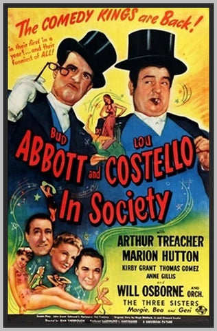 ABBOTT AND COSTELLO IN SOCIETY - COLORIZED - 1944 - RARE DVD