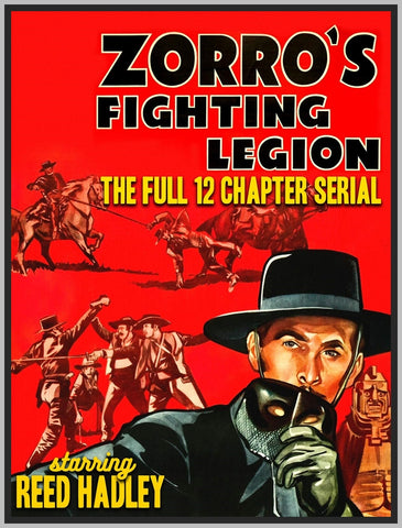 ZORRO'S FIGHTING LEGION - 1939 - COLORIZED - REED HADLEY - RARE DVD