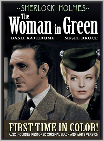 THE WOMAN IN GREEN - 1945 - WITH BASIL RATHBONE - RARE DVD - COLORIZED