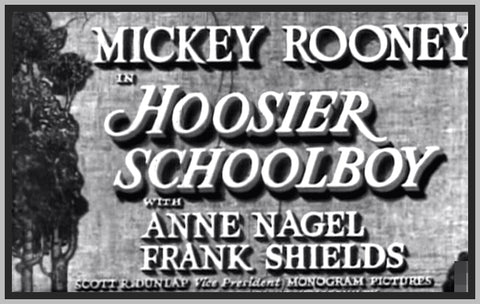 HOOSIER SCHOOLBOY - 1937 - MICKEY ROONEY - RARE DVD