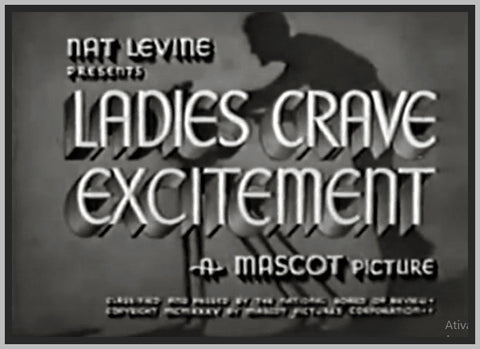 LADIES CRAVE EXCITEMENT - 1935 - NORMAN FOSTER - RARE DVD