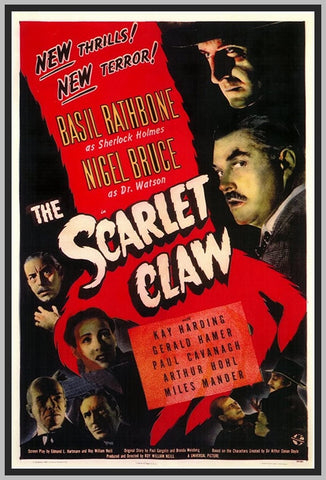 SHERLOCK HOLMES - THE SCARLET CLAW - COLORIZED - 1944 - BASIL RATHBONE - RARE DVD