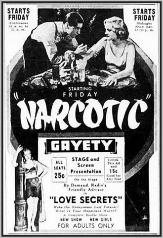 NARCOTIC - 1933 - PATRICIA FARLEY - RARE DVD