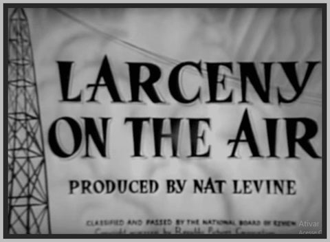 LARCENY ON THE AIR - 1937 - GRACE BRADLEY - RARE DVD