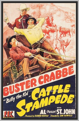 CATTLE STAMPEDE - 1944 - COLORIZED - BUSTER CRABBE - RARE DVD