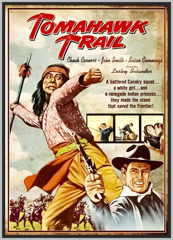 TOMAHAWK TRAIL - 1957 - COLORIZED - CHUCK CONNORS - RARE DVD