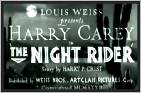 THE NIGHT RIDER - 1932 - HARRY CAREY - RARE DVD