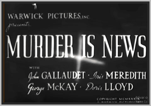 MURDER IN NEWS - 1937 - JOHN GALLAUDET - RARE DVD