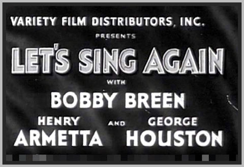 LET'S SING AGAIN - 1936 - BOBY BREEN - RARE DVD