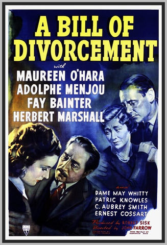 A BILL OF DIVORCEMENT - COLORIZED - 1940 - MAUREEN O'HARA - RARE DVD