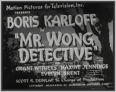 MR. WONG DETECTIVE  - 1938 - BORIS KARLOFF - RARE DVD