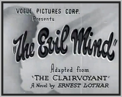 THE EVIL MIND - AKA (THE CLAIRVOYANT) - 1935 - CLAUDE RAINS - RARE DVD