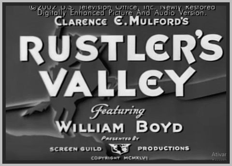 RUSTLERS VALLEY - 1937 - WILLIAM BOYD - RARE DVD