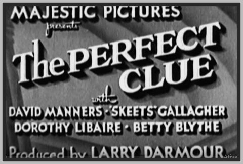 THE PERFECT CLUE - 1935 - DAVID MANNERS - RARE DVD