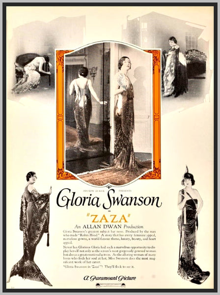 ZAZA - 1923 - SILENT - GLORIA SWANSON - RARE DVD – TV Museum DVDs