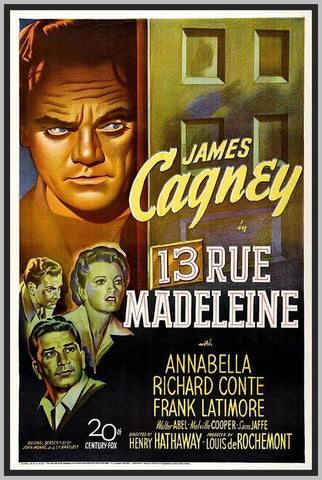 13 RUE MADELEINE - 1947 - COLORIZED - JAMES CAGNEY - RARE DVD