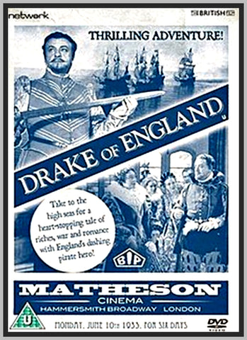 DRAKE OF ENGLAND - COLORIZED - 1935 - JANE BAXTER- RARE DVD