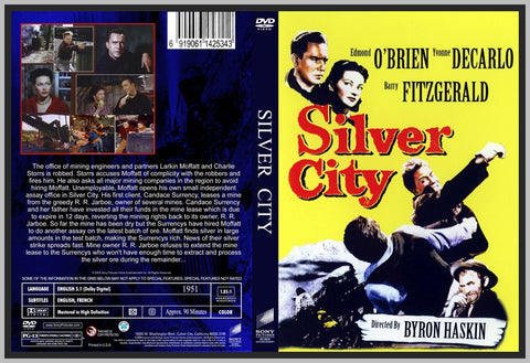 SILVER CITY - 1951 - UPGRADE - EDMOND O'BRIEN - COLORIZED - RARE DVD