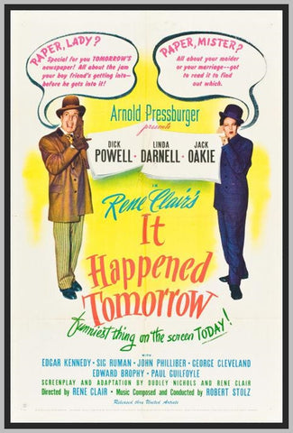 IT HAPPENED TOMORROW - COLORIZED - 1944 - DICK POWELL - RARE DVD