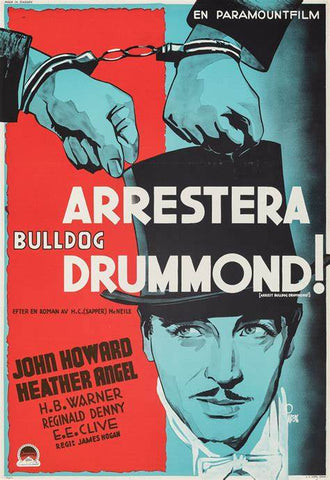 ARREST BULLDOG DRUMMOND - RARE COLORIZED - JOHN HOWARD - 1939