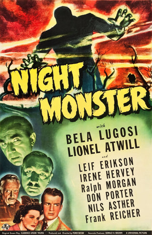 NIGHT MONSTER 1942 - RARE COLORIZED - $15