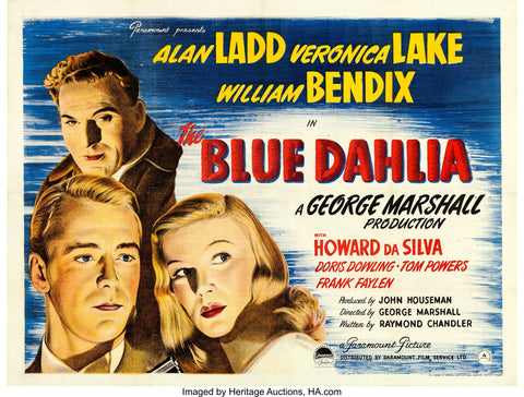 THE BLUE DAHLIA 1946 - RARE COLORIZED - $15