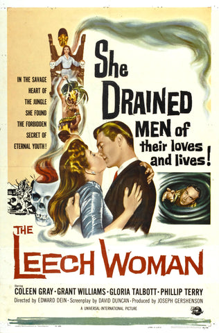 THE LEECH WOMAN 1960 - RARE COLORIZED - $15