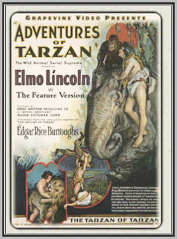 THE ADVENTURES OF TARZAN - 1928 - ELMO LINCOLN - SILENT - RARE DVD