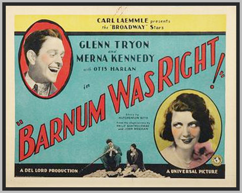 BAMUM WAS RIGHT - (1929) - GLENN TRYON - SILENT - RARE DVD