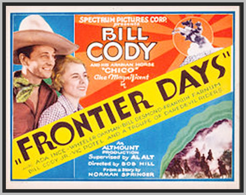 FRONTIER DAYS - 1934 - BILL CODY - RARE DVD