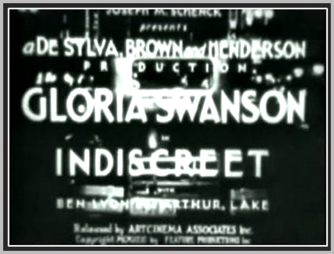 INDISCREET - 1931 - ROBERT AMES - RARE DVD