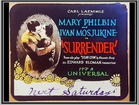 SURRENDER - 1927 - MARY PHILBIN - SILENT - RARE DVD