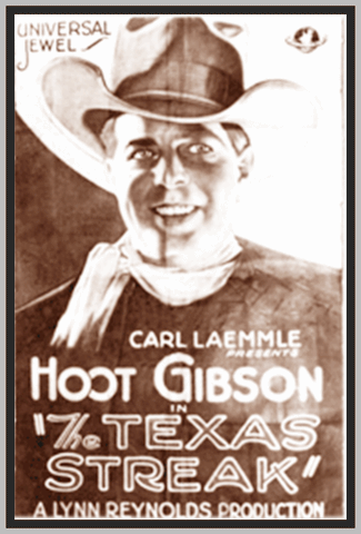 THE TEXAS STREAK - 1926 - HOOT GIBSON - SILENT - RARE DVD