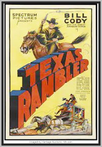 THE TEXAS RAMBLER - 1935 - SPECTRUM - BILL CODY - RARE DVD