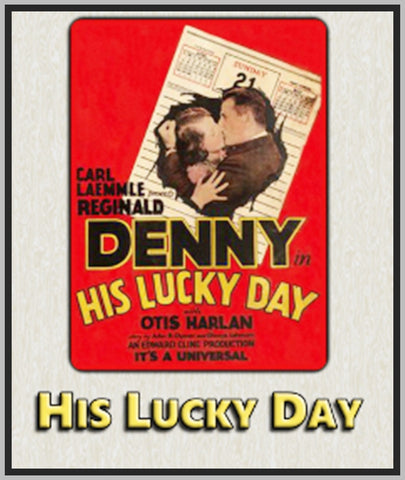HIS LUCKY DAY - 1929 - OTIS HARLAN - SILENT - RARE DVD
